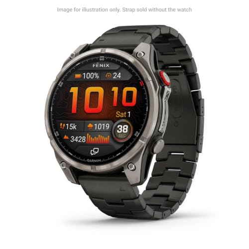 Garmin QuickFit 22 Watch Band - Vented Titanium Bracelet with Carbon Gray DLC Coating