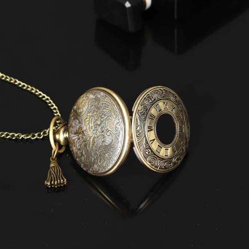 NEWITIN Vintage Pocket Watch Diameter Bronze Watch with Chain Costume Watches Accessories Pocket Watches