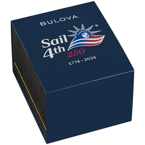 Bulova Men's Snorkel - America's 250th Sail 4th Special Edition: 41mm White Hybrid-Ceramic Case with a Blue Rubber Strap & Red Dial (Style: 98B474)