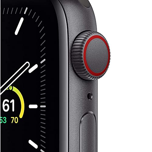 Apple Watch SE (GPS + Cellular, 40mm) - Space Gray Aluminum Case with Black Sport Band (Renewed)