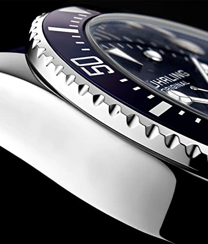 Stuhrling Original Men's Watch Dive Watch Silver 42 MM Case with Screw Down Crown Rubber Strap Water Resistant to 330 FT