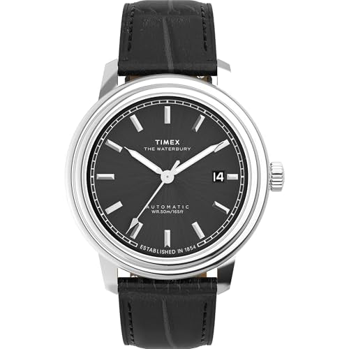 Timex Men's Waterbury Metropolitan 41mm Watch - Black Strap Black Dial Stainless Steel Case