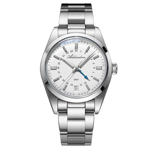 Addiesdive AD2065 36mm 515 GMT Mens Watch Sapphire Crystal Glass BGW9 Luminous 10Bar Water Resistant, White Dial