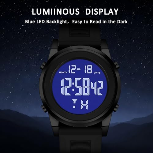 MONDISOLT Military Silver Waterproof Sports Wrist Watches for Men Digital Tactical Mens Sport Watches Waterproof Military