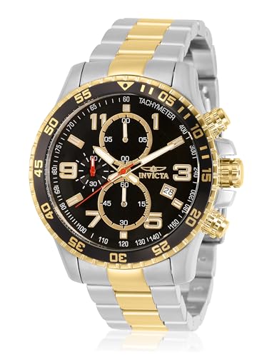 Invicta Men's 14876 Specialty Chronograph Black Textured Dial Two Tone Stainless Steel Watch