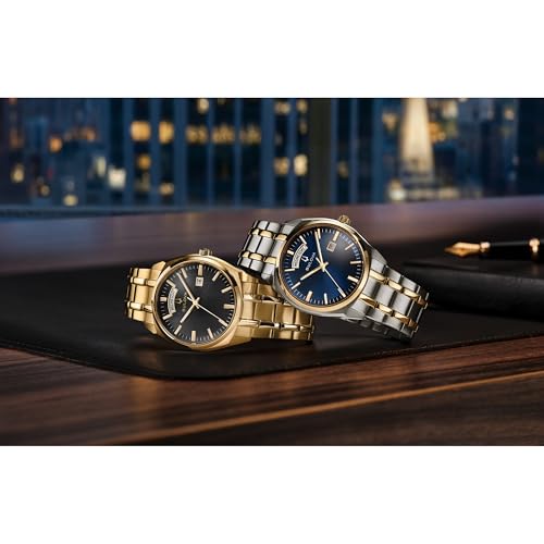 Bulova Men's Classic Dress Surveyor 2-Hand Day/Date Quartz Watch, Luminous Hands, 39mm