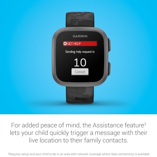 Garmin Bounce™, Kids Smartwatch, Two-Way Text and Voice Messaging, Location Tracking, Black Camo (Renewed)