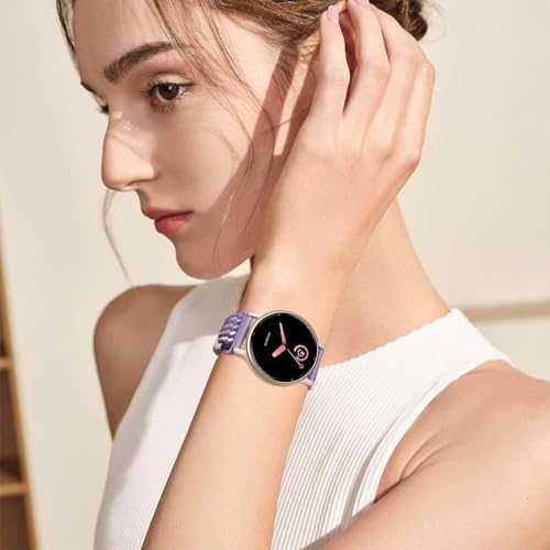 EverAct 20mm Magnetic Braided Compatible with Garmin Vivoactive 5 Watch Band/Vivoactive 6/3/3 Music,Soft Stretchy Nylon Strap Replacement for Venu Sq 2/Venu 2 Plus & Forerunner 55/165/245/645/570 42mm