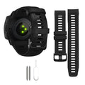 Threeeggs for Garmin Instinct Watch Band, 22mm Silicone Strap for Instinct 2 / Esports / Solar / Tide / Tactical Smartwatch, Comfortable, Waterproof, Soft and Durable Watch Bands ( Black )