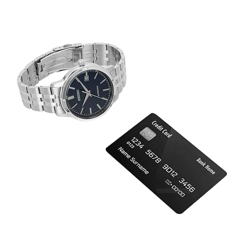 Seiko SRPH92K1 Men's Analogue Automatic Watch with Stainless Steel Strap, Silber & Blau, Bracelet
