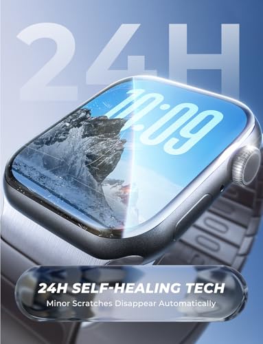 MAGIC JOHN 2 Pack for Apple Watch Series 11(2025) Series 10 46MM Screen Protector, [Automatic Align Tech] Self-Healing Flexible EPU Film, HD Transparent, Anti Scratch, Bubble Free