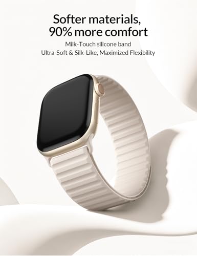 Patented Magnetic Sport Silicone Band Compatible with Apple Watch Bands 40mm 38mm 41mm 44mm 45mm 42mm 49mm Women Men, Soft Silicone Sport Loop Strap for iWatch Series 11 10 9 8 7 6 5 4 3 2 1 SE Ultra