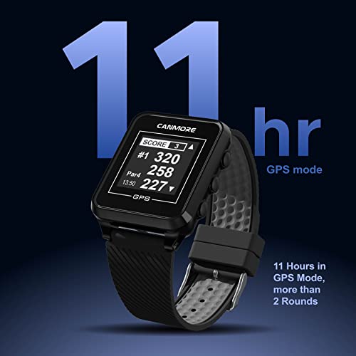 CANMORE TW353 Golf GPS Watch for Men and Women, High Contrast LCD Display, Free Update Over 41,000 Preloaded Courses Worldwide, Lightweight Essential Golf Accessory for Golfers, Black/Gray/Turquoise