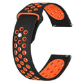BISONSTRAP Watch Bands for Men and Women, Ventilated Silicone Watch Straps, Quick Release Sport Loop Band, 22mm, Black/Orange