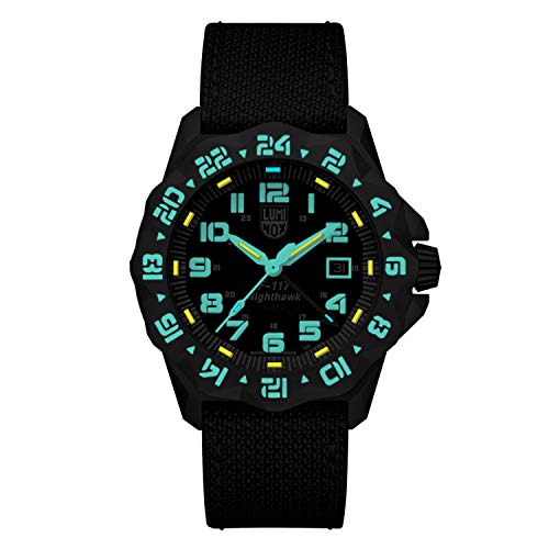 Luminox - F-117 Nighthawk XA.6421 - Mens Watch 44mm - Pilot Watch in Black Date Function Second Time Zone - 200m Water Resistant Sapphire Glass - Mens Watches - Made in Switzerland