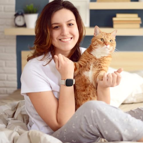 Maledan Stylish Band Compatible for Fitbit Sense/Versa 3/Fitbit Versa 4/Sense 2 Bands Women Men, Nylon Stretchy Solo Loop Sport Bracelet Replacement Bands for Sense/Versa 3/4 Smartwatch Accessories