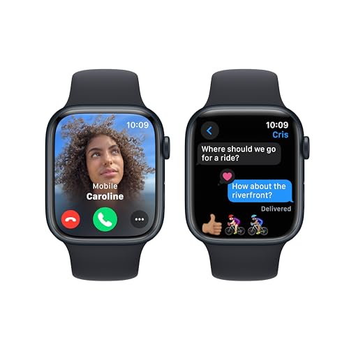 Apple Watch Series 9 [GPS 45mm] Smartwatch with Midnight Aluminum Case with Midnight Sport Band M/L. Fitness Tracker, ECG Apps, Always-On Retina Display, Water Resistant