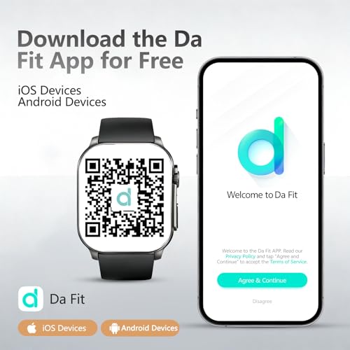 Smart Watch for Men, 2.01" AMOLED Curved HD Screen Smart Watch, Fitness Tracker with 24/7 Heart Rate/Sleep Monitor, IP68 Waterproof Running Watch, Compatible with iOS & Android for Daily Workout Black