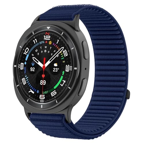 DADO Nylon Field Mountain Pattren Braided Watch Strap Compatible with Samsung Galaxy Watch 8 Classic/Watch 8 40mm & 44mm, Elastic, Breathable and Adjustable Replacement Band (Azure Blue)