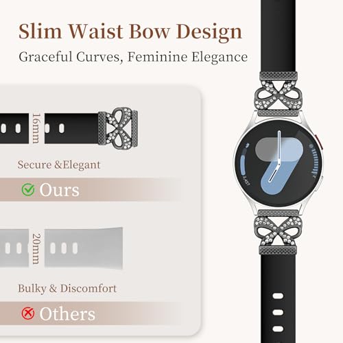 Zspoly Thin Slim Silicone Band Compatible with Galaxy Watch 7/6/5/4 FE Band 40mm 44mm/Active 2/Active/Watch3 41mm/5 Pro, 20mm Skinny Sport Narrow Strap for Galaxy Watch 4/6 Classic/Watch42mm Women