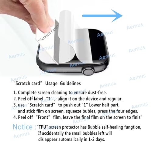 Aemus Screen Protector Compatible for Quican, Tensky ID208 PLUS Smartwatch (6 Pack) Clear TPU Film Compatible for Mindimp P66D P114 P125 Smart Watch 1.85"