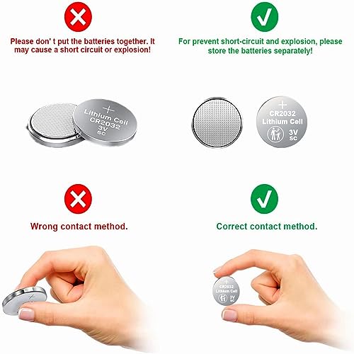 Nightkonic 50 pcs Pack - CR2032 3v Lithium Button Cell Coin 2032 Battery