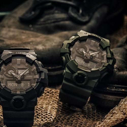 Casio Men's Watch XL Series G-Shock Quartz 200M Water Resistant Shock Resistant, Durable Matte Olive Green Resin Finish, Men’s Wrist Watches, Rugged Digital Casio G-Shock for Men (Model GA-700UC-3ACR)