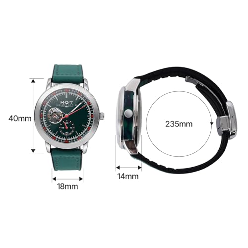 M.O.T Selection Automatic Watch - 39mm, Unisex, Open Heart Dial, Automatic Movement, Stainless Caseback, 3ATM Water Resistant – Ministry of Time (Green)