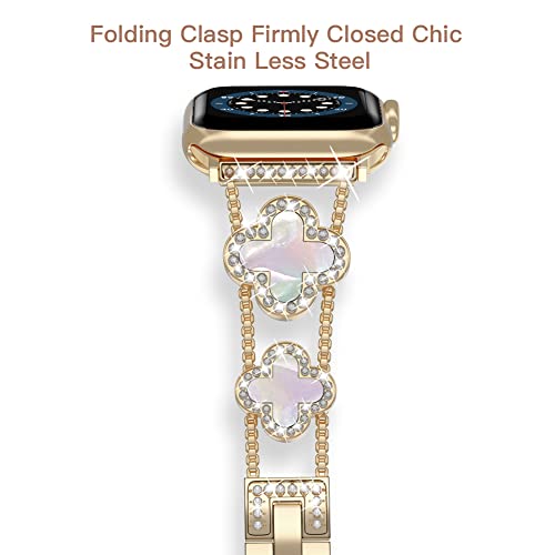 38/40/41/42 mm(Series 10) cool woman chain metal smartwatch strap compatible with Apple Watch Band Series 11/10/9/8/7/6/SE/5/4 adjustable replacement watch bracelet for Iwatch gold Watch Band