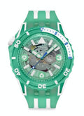 Swatch Scuba Unisex Casual Watch Bio-sourced Green Quartz Water Resistant Medusae