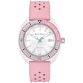 Bulova Men's Oceanographer Snorkel Ceramic Case and White Perforated Rubber Strap Watch, Day Date 100M WR