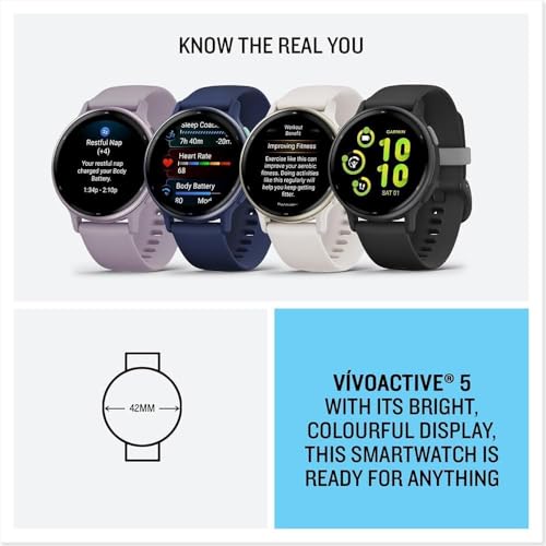 Garmin vívoactive 5, Health and Fitness GPS Smartwatch, AMOLED Display, Up to 11 Days of Battery (Renewed) (Slate)