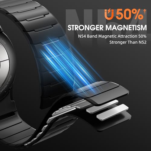 Easuny Magnetic Silicone Bands Compatible with Samsung Galaxy Watch 7 Band 6 5 4 3 FE 40mm 44mm/Watch 6 Classic 43mm 47mm/Watch 5 Pro 45mm/Watch 4 Classic/Active 2, 20mm No Gap Sport Strap Men Women