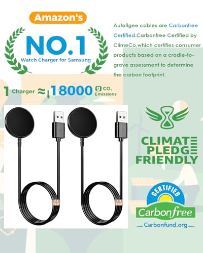 2 Pack for Samsung Galaxy Watch Charger Compatible with Watch 9/Ultra 2/8/8 Classic/Ultra/7/6/6 Classic/5/5 Pro/4/4 Classic/3/Active/FE USB A Magnetic Charging Docks Accessories 3.3FT