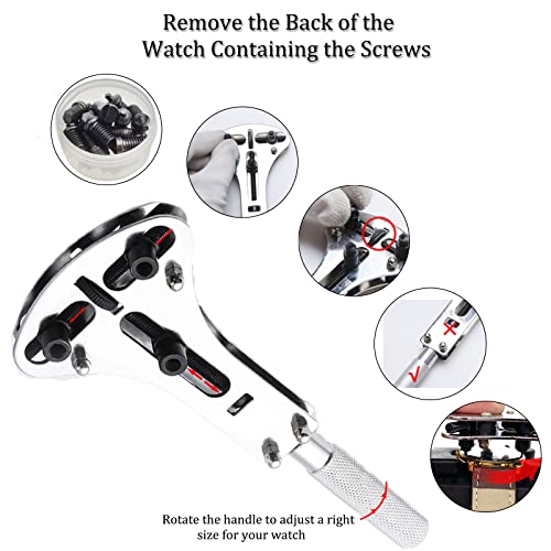 Zhjdongtuo 196PCS Watch Repair Kit, Watch Battery Replacement Tool Kit, Watch Link Removal Tool Kit,Watch Tool Kit with Carrying Case and Instruction Manual