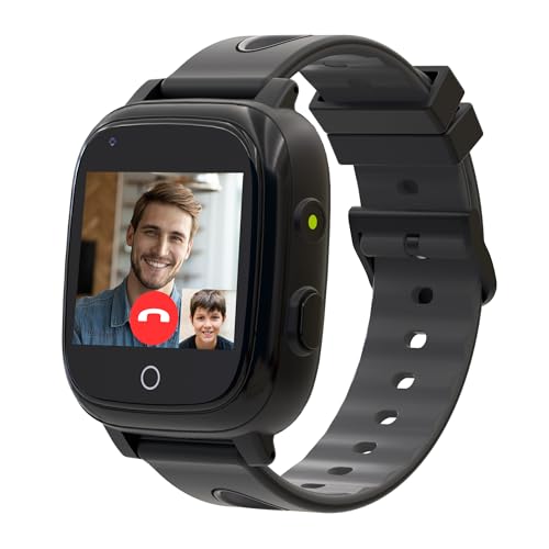 AIWIEP 4G Kids Smart Watch Boys with GPS Tracker Phone/Video Call Alarm SOS Camera Pedometer Stopwatch Caculator Flashlight GPS Watch for Kids Age 5-12