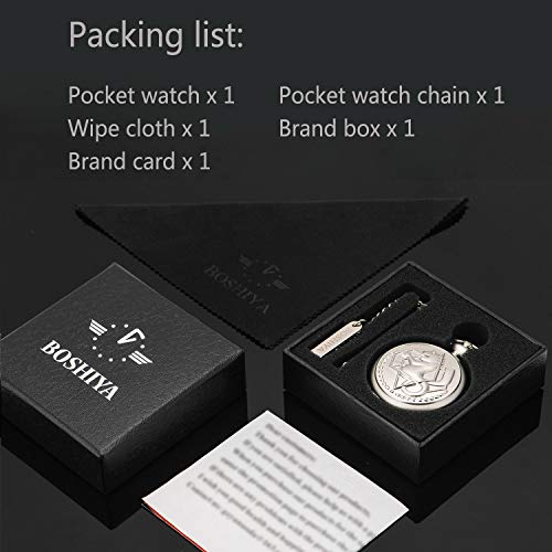 BOSHIYA Fullmetal Alchemist Pocket Watch with Chain Vintage Quartz Pocket Watch for Cosplay Accessories Anime Merch