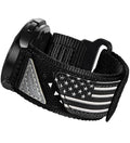 ULTIMAL 20mm Watch Band Compatible with Samsung Galaxy Watch 7 6 5 4 FE/6 4 Classic/5 Pro, Nylon Quick Release Strap Compatible with Garmin Vivoactive 6 5 3/Forerunner 645 55 245 165 (BLACK USA FLAG, L)