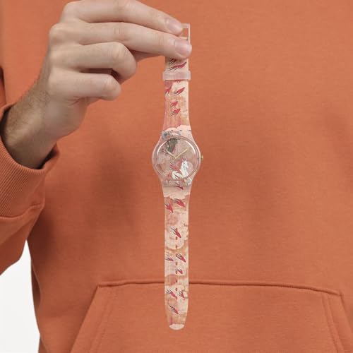 Swatch New Gent Unisex Casual Watch Polymer Brown Quartz Water Resistant Riding THE Clouds