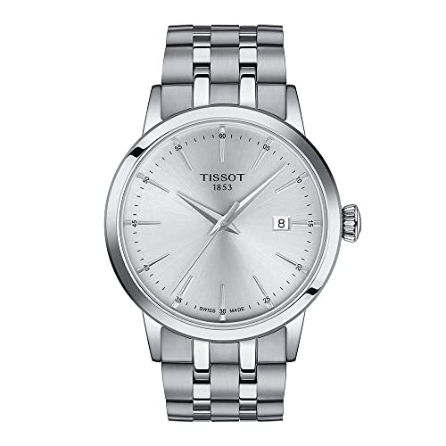 Tissot Mens Tissot Classic Dream 316L Stainless Steel case Quartz Watch, Grey, Stainless Steel, 22 (T1294101103100)