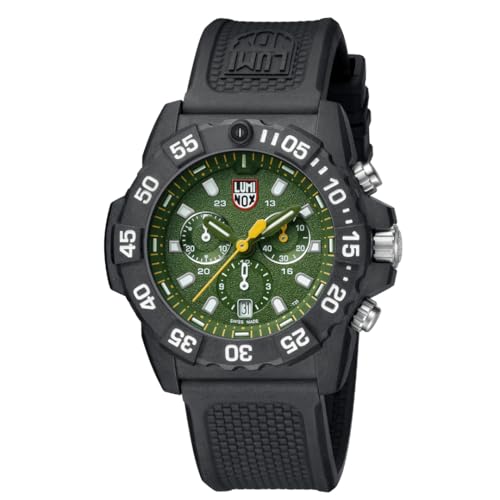 Luminox - Navy Seal XS.3597 - Mens Watch 45mm - Military Dive Watch in Black/Green Date Function Chronograph 200m Water Resistant - Mens Watches - Made in Switzerland