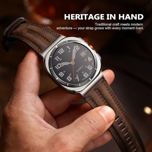Tlselt Leather Band for Samsung Galaxy Watch Ultra 2/Ultra 47mm Men