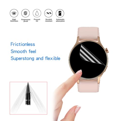 MIHENCE Screen Protector for AR-01 / GTX18 Smart Watch, TPU HD Protective Film Compatible for Fitpolo 1.3" Smartwatch/Compatible for aeac 1.32'' Smart Watch (6 PCS)