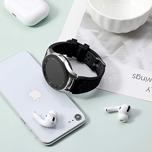 Lerobo 22mm Watch Band Compatible with Samsung Galaxy Watch 46mm/Galaxy watch 3 45mm/Gear S3 Classic/Frontier,22mm Soft Silicone Breathable Watch Strap Wristband for Women Men,(Anthracite Black)