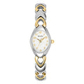 Bulova Ladies' Classic Two-Tone Stainless Steel 3-Hand Quartz, White Patterned Dial Style: 98V02