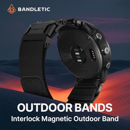 Bandletic Magnetic Bands Compatible with Garmin Instinct 3 50mm Watch Band, 26mm Quick Fit Strap for Fenix 8 51mm/7X 6X Pro/5X Plus/3/3 HR/Instinct 2X/Enduro/Quatix Tactix 8 51mm/Epix Pro (Gen 2) 51mm