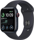Apple Watch SE (2nd Gen) (GPS + Cellular, 44mm) - Midnight Aluminum Case with Midnight Sport Band, M/L (Renewed Premium)