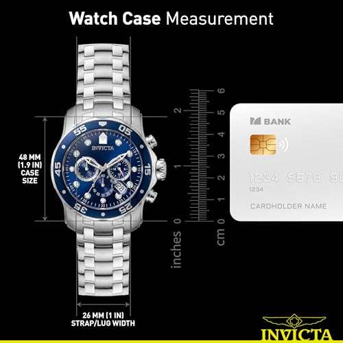 Invicta Men's 0070 "Pro Diver Collection" Stainless Steel and Blue Dial Watch