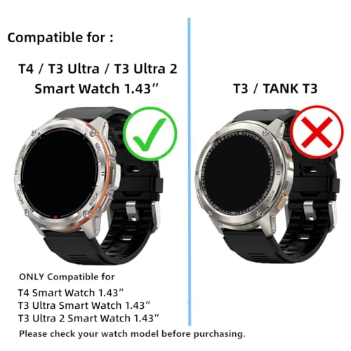 Aemus Screen Protector For Tank T4 / T3 Ultra Smart Watch 1.43” (3 Pack) Clear Tempered Glass protective film Compatible for AMAZTIM/KOSPET TANK T3 Ultra 2 GPS Smart Watch