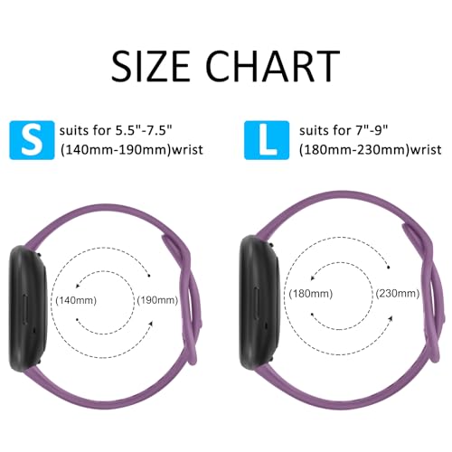 6 PACK Bands Compatible with Fitbit Versa 4 / Versa 3 / Fitbit Sense 2 / Sense Bands for Women Men, Soft Sport Wristbands Replacement Smart Watch Straps (6PACK A,Small)